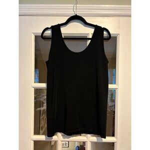 Inspired Style Black Stretch Viscose Spandex Scoop Neck Cami Tank Top Womens OS